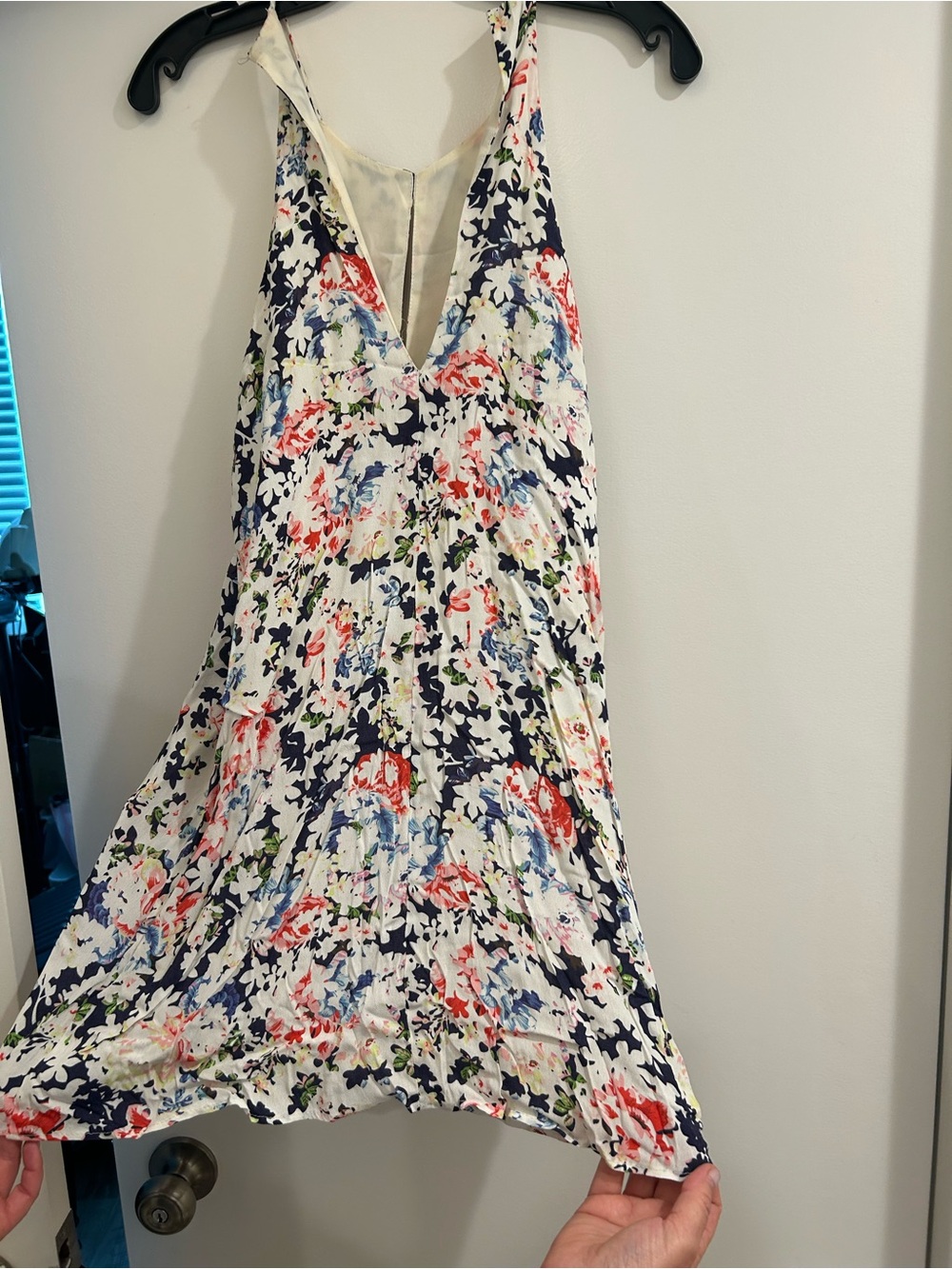 Aqua floral print dress